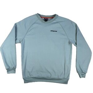 Patagonia Sweatshirt Womens Large Green Crewneck Logo Fleece Pullover Outdoor